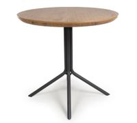 beloit small wooden round dining table in rustic oak
