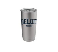 Beloit Wisconsin WI College University Style Blue Stainless Steel Insulated Tumbler