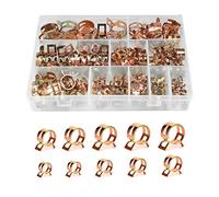 BELOMI 100Pcs Spring Hose Clamp Assortment kits, Fuel Line Silicone Vacuum Hose Pipe Clamp, Low Pressure Air Tube Clamps Fastener, Spring Band Type Action Hose Clamps Pipe Clamp