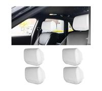 BELOMI 4PCS Car Seat Headrest Cover, Comfortable Breathable Anti-Scratch Dirt-Proof Retractable Multifunctional Auto Head Rest Seat Cushion Pillow Protector Replacement, Universal Fit（White）