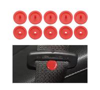 BELOMI 5 Sets Car Seatbelt Stopper Kit Universal Fit, Snap-on Vehicle Seat Belt Button Stop, Seatbelt Buckle Button Prevent Safe Strap Clip from Sliding Down, Suitable for SUV, RV, Truck（Red）