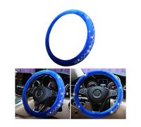 BELOMI Bling Car Steering Wheel Cover, Soft Velvet Crystal Rhinestones Steering Wheel Protector, Universal 15 Inch, Fluffy for Winter Warm, Cute Car Interior Accessories for Women Girls (Blue)