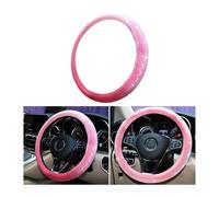 BELOMI Bling Car Steering Wheel Cover, Soft Velvet Crystal Rhinestones Steering Wheel Protector, Universal 15 Inch, Fluffy for Winter Warm, Cute Car Interior Accessories for Women Girls (Pink)