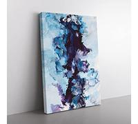 Belonging To The Ocean Abstract Canvas Wall Art Print Ready to Hang, Framed Picture for Living Room Bedroom Home Office Décor, 50x35 cm (20x14 Inch)