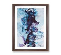 Belonging To The Ocean Abstract Framed Print | A3 Walnut Framed Wall Art | Ready to Hang | Abstract Nautical Picture | Living Room Bedroom Lounge Office