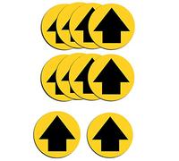 Belons 10 Pack Social Distancing Floor Sticker 12 Inch Arrow Direction Floor Decals Markers Safety Signs Sticker, Self Adhesive, 30 x 30 CM