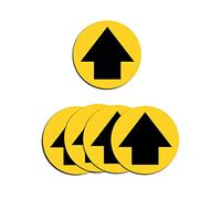 Belons 5 Pack Social Distancing Floor Decals Markers Arrow Direction Signs Safety Warning Sticker, Self Adhesive, Anti-slip, 300x300mm(12")