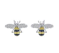 Belons Girls Earrings Bumble Bee Earrings 925 Sterling Silver Cubic Zirconia Bee Studs Earrings for Women Kids