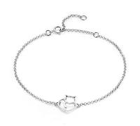 Belons Womens Charm Bracelet 925 Sterling Silver Cubic Zirconia Cute Cat Kitty Planet Bracelet Anklet for Girls, Ladies