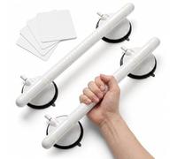 BELOOSYE Shower Grab Bars for Bathtubs,2 Pack Shower Handles with 18.31" Suction, Maximum 330lbs, Shower Bar with Upgraded 4.25" Rubber Suction Cups, Safety Grip for Senior,No Drilling Removable
