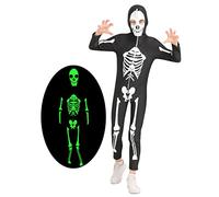 Belovecol Kids Glow in the Dark Skeletons Costume Boys Girls Jumpsuit Halloween Fancy Dress Costumes 13T