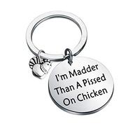 Below Deck Inspired Gift Captain Lee Quote I'm Madder Than A Pissed-On Chicken Keychain (On Chicken K EU)