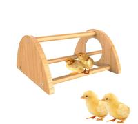 Below Stems For Chicks - Chicken Bar | Mini Chicken With Mirror | Interactive Wooden Chicken Tie With Mini Chicken With Mirror - Training Stand With Mirror And Wooden Cane P