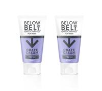 Below The Belt Men’s Anti Chafing Cream, Daily Relief for Thighs and Groin with Fresh Cooling Scent - 75ml Duo Pack