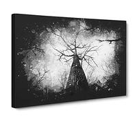 Below The Forest Paint Splash Canvas Print | Gallery Wrapped 30mm Frame Wall Art | 30x20 inches | Ready to Hang | Modern Landscape Picture | Living Room Bedroom Lounge Office