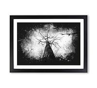 Below The Forest Paint Splash Framed Print | A2 Black Framed Wall Art | Ready to Hang | Modern Landscape Picture | Living Room Bedroom Lounge Office