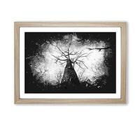 Below The Forest Paint Splash Framed Print | A2 Oak Framed Wall Art | Ready to Hang | Modern Landscape Picture | Living Room Bedroom Lounge Office