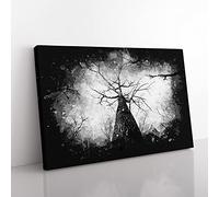 Below The Forest Paint Splash Modern Art Canvas Wall Art Print Ready to Hang, Framed Picture for Living Room Bedroom Home Office Décor, 76x50 cm (30x20 Inch)