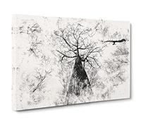 Below The Forest Watercolour Canvas Print | Gallery Wrapped 30mm Frame Wall Art | 20x14 inches | Ready to Hang | Modern Landscape Picture | Living Room Bedroom Lounge Office