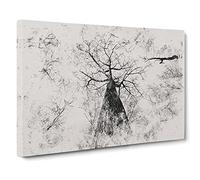 Below The Forest Watercolour Canvas Print | Gallery Wrapped 30mm Frame Wall Art | 30x20 inches | Ready to Hang | Modern Landscape Picture | Living Room Bedroom Lounge Office