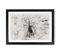 Below The Forest Watercolour Framed Print | A2 Black Framed Wall Art | Ready to Hang | Modern Landscape Picture | Living Room Bedroom Lounge Office