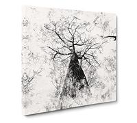 Below The Forest Watercolour Modern Canvas Wall Art Print Ready to Hang, Framed Picture for Living Room Bedroom Home Office Décor, 20x20 Inch (50x50 cm)