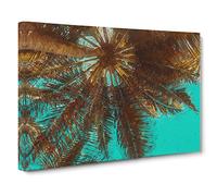 Below the Tropical Palm Trees Canvas Print | Gallery Wrapped 30mm Frame Wall Art | 30x20 inches | Ready to Hang | Abstract Floral Picture | Living Room Bedroom Lounge Office