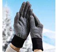 Below Zero Aluminium Fibre Thermal Gloves - Machine Washable Grey & Black Unisex Gloves That Keep Hands Warm & Dry - Size L/xl