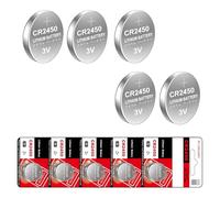 BELOWSYALER 10 / 5PCS CR2450 Coin Cell Batteries User Friendly Stable Power Button Battery for Clocks Watch Gaming Controllers High
