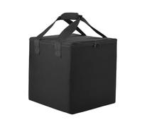 BELOWSYALER 12Inch Record Organizer Bag with Upright Album Storage, Zippered Opening, Carry Handles, Foldable Black Tote for Daily Shelf Use At Home