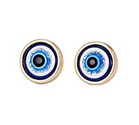 BELOWSYALER 2 Pcs Retro Oil Drop Eye Round Earrings Devil's Eye Earrings Blue Women Girls Ear Jewelry Evil for Women