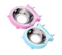 BELOWSYALER 2Pcs Stainless Steel Dogs Bowl Set Hanging Pet Cage Feeder Bowl Food And Water Feeder Dish For Cats Dogs Cage Mounted