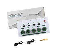 BELOWSYALER 4 Channel Auditory Mixer Simultaneous Connection with Low Noise and Stereo Output for Home Studio and Podcasting Background Reduce Noise Mixer