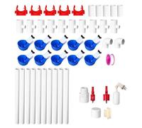 BELOWSYALER 49PCS Poultry Waterer Set with Adjustable Dispensing and Closing Buoyant Device for Chicken Raising Automatic Waterer