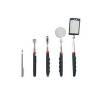 BELOWSYALER 5PCS ABS Car Inspection Tool with 360 Swivels Head and Bright LED Light Pickup Tool for Mechanics Telescoping Pickup
