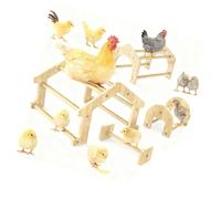 BELOWSYALER Detachable Poultry Perch Stand Constructed From Natural Wood for Backyard Birds and Homesteading Use 32.5X27.5X19.5Cm Natural Wood Chicken Rest
