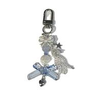 BELOWSYALER Fashion Keychain,Cute Strawberry Keychain Butterfly Cherry Pendant Keyring for Clothing Bags Beaded Butterfly Keyholder Birthday Women