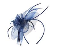 BELOWSYALER Feathere Fascinator Hair Clip For Women Bridal TeaParty Derby Event Hairhoop Tulle Hairband for Cocktails Event