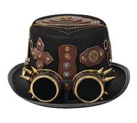 BELOWSYALER Gothic Top Hat Lady With Elegant Gears Goggles Chain Head Wear Cosers Costume Accessories For Industrial Age Gothic Top Hat