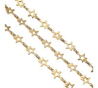 BELOWSYALER Practical Hollow Star Pattern Chain Extender Multipurpose Jewelry Metal Texture Suitable for Most Necklaces Making Stainless Steel