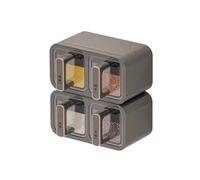 BELOWSYALER Space Saving Wall Mounted Condiments Holder Set for Kitchen Counter or Wall Includes Spoons Labels to Keep Freshing with Spoon