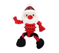 BELOWSYALER Squeaky Stuffed Christmas Santa/Elk Shape Dogs Chew Toy Soft Cleaning Massage Pet Theme Molar Pet Supplies Small Squeaky For Dogs