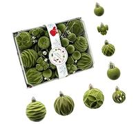 BELOWSYALER Velvets Christmas Tree Ball Ornament Collections with Strong Hanging Cord Hanging Decoration for Holidays Velutinous Christmas Ornamentation