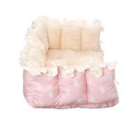 BELOWSYALER Winter Warm Pet Plush Pad with PP Cotton Filling Flower Pattern for Pet Warmth Easy to Clean for Home Nest Use Winter Shelter Nest