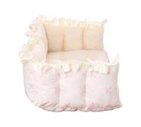 BELOWSYALER Winter Warm Pet Plush Pad with PP Cotton Filling Flower Pattern for Pet Warmth Easy to Clean for Home Nest Use Winter Shelter Nest