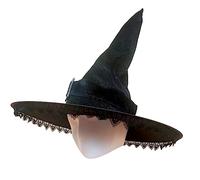 BELOWSYALER Witch Hat Costume For Women Men Teenagers For Halloween Party Decorations Velvet With Lace Conjurer Cosplay Hat Men