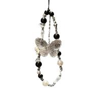 BELOWSYALER Women Wristlet Phone Lanyard String Trendsetting Beaded Charm for Trendy Youth Fashion Enthusiasts Everyday Wear Butterfly Chain Strap
