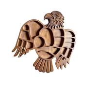 BELOWSYALER Wooden Bird Shaped Serving Tray for Fruits Snacks and Cheese Featuring Natural Texture and Multiple Compartments Caracara Fruit Display