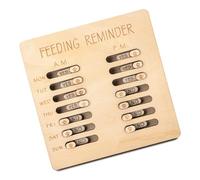 BELOWSYALER Wooden Feeding Trackers Reminder for Dog with Morning Evening Records Consistent Meal Management for Family Use Weekly Chart