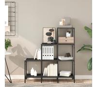belper wooden bookcase with 6 shelves in black